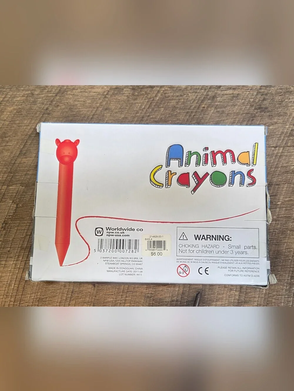 Animal Crayons Kids Coloring Set - Multicolor Crayons ~ Bin Q